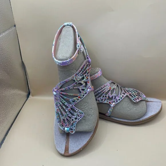 COPPER KEY FLUTTER RAINBOW SANDALS 6.5 - Picture 11 of 12